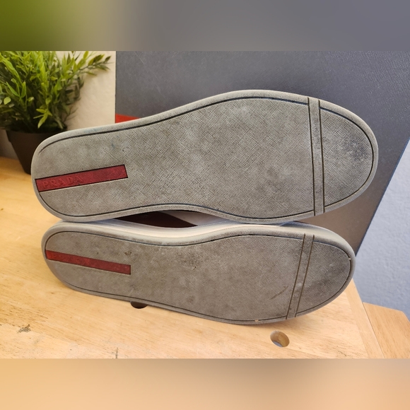 Prada Men’s Leather High Top Sneaker Sz10 wine - Picture 13 of 13